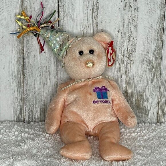 Ty The Beanie Babies Collection “OCTOBER” the Birthday Bear 2002 RETIRED With Ta - Picture 1 of 8